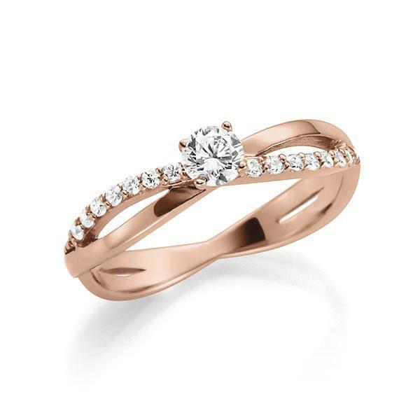 Verlobungsring in Rotgold 585 mit zus. 0,34 ct. Brillant tw, vs von Steinberg - C-Z7KX5-R5-1G2R6GZ