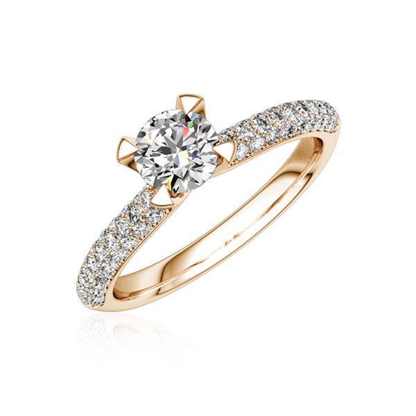 Verlobungsring in Rotgold 750 mit 0,4 ct. + zus. 0,51 ct. Brillant tw, si tw, vs von Steinberg - Q-NMJ4L-R7-1RACE2Z