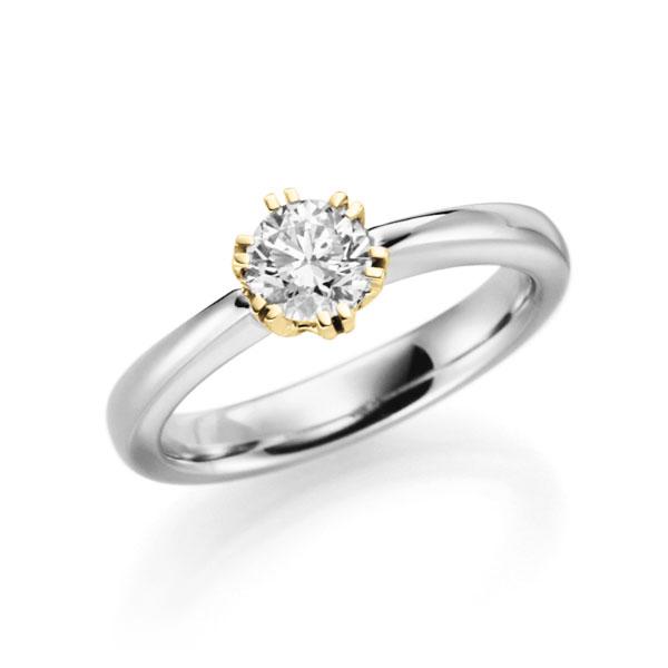 Verlobungsring in Weißgold 585 Gelbgold 585 mit 0,7 ct. Brillant tw, si von 123GOLD - E-367BG-WG5-1R7KAKZ