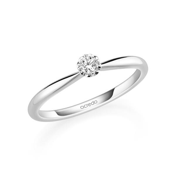 Verlobungsring in Weißgold 585 mit zus. 0,1 ct. Brillant tw, si von acredo - A-11Q8Z8-W5-1TWF1Z